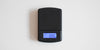 A matte black digital tea scale with a digital display showing 0.00 grams, placed on a white background.