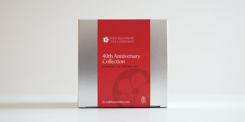 A silver box with a red label reading “40th Anniversary Collection”