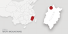 A map of China highlighting Fujian province. There is a red dot on the Wuyi mountains.