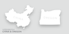 Maps of China and Oregon.