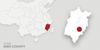 A map of China highlighting Fujian province. There is a red dot on Fuding county