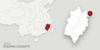 A map of China highlighting Fujian province. There is a red dot on Fuding county
