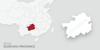 A map of China highlighting Guizhou province. 