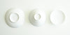 The bottoms of all the pieces for the gaiwan. From left to right, the plate, the bowl, and the lid