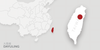 A map of Taiwan. There is a red dot on Da Yu Ling