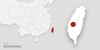 A map of Taiwan. There is a red dot on Dongding