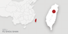 A map of Taiwan. There is a red dot on Fu Shou Shan